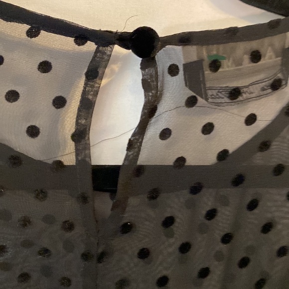 L'Altra Moda Black Dress Polka Dot Mesh Vintage 90 Velvet Cocktail Holiday - Picture 6 of 7